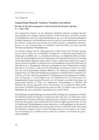 Dokument Gesprochenes Deutsch: Struktur, Variation, Interaktion