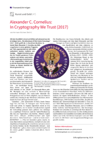 Dokument Alexander C. Cornelius: In Cryptography We Trust (2017)