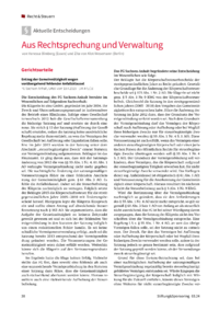 Dokument Aus Rechtsprechung und Verwaltung
