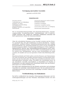 Dokument Verfolgung unerlaubter Geschäfte