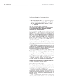 Dokument Rechtsprechung der Instanzgerichte