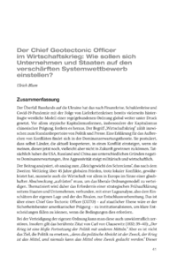 Dokument Der Chief Geotectonic Officer im Wirtschaftskrieg: Wie sollen sich Unternehmen und Staaten auf den verschärften Systemwettbewerb einstellen? 