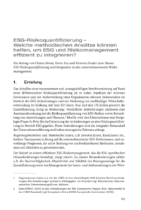 Dokument ESG-Risikoquantifizierung – Welche methodischen Ansätze können helfen, um ESG und Risikomanagement effizient zu integrieren? 