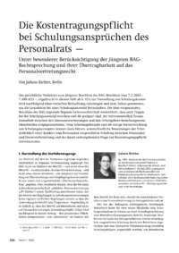 Dokument Die Kostentragungspflicht bei Schulungsansprüchen des Personalrats
