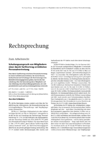 Dokument Schulungsanspruch von Mitgliedern einer durch Tarifvertrag errichteten Personalvertretung