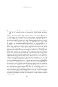 Dokument Timothy Attanucci: The Restorative Poetics of a Geological Age. Stifter, Viollet-le-Duc, and the Aesthetic Practices of Geohistoricism, Berlin, Boston: De Gruyter 2020.