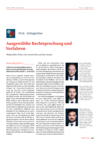 Dokument Schlaglicht 1: TikTok muss Designpraktiken ändern: EDSA setzt strenge Maßstäbe für Kinderdatenschutz (EDSA, Beschl. v. 15.09.2023)