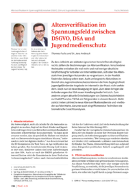 Dokument Altersverifikation im Spannungsfeld zwischen DSGVO, DSA und Jugendmedienschutz