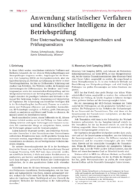 Dokument Anwendung statistischer Verfahren und künstlicher Intelligenz in der Betriebsprüfung