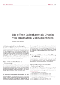 Dokument Die offene Ladenkasse als Ursache von ernsthaften Vollzugsdefiziten