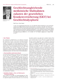 Dokument Geschlechtsangleichende medizinische Maßnahmen zulasten der gesetzlichen Krankenversicherung (GKV) bei Geschlechtsdysphorie