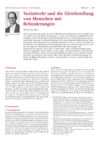 Dokument Sozialrecht und die Gleichstellung von Menschen mit Behinderungen