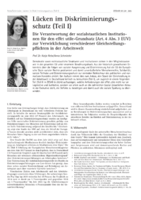 Dokument Lücken im Diskriminierungsschutz (Teil I)