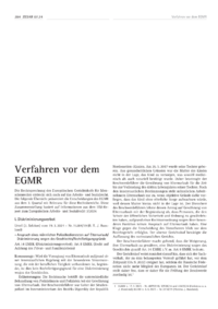 Dokument Verfahren vor dem EGMR