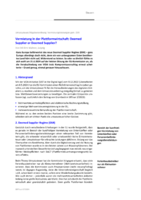 Dokument Vermietung in der Plattformwirtschaft: Deemed Supplier or Doomed Supplier?