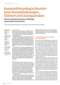 Dokument Kunststoffrecycling in Deutschland: Herausforderungen, Chancen und Lösungsansätze