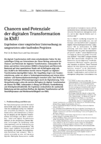 Dokument Chancen und Potenziale der digitalen Transformation in KMU
