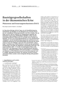 Dokument Bauträgergesellschaften in der ökonomischen Krise