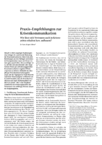 Dokument Praxis-Empfehlungen zur Krisenkommunikation