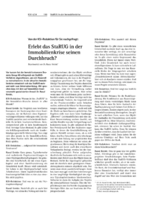 Dokument Von der KSI-Redaktion für Sie nachgefragt: Erlebt das StaRUG in der Immobilienkrise seinen Durchbruch? 