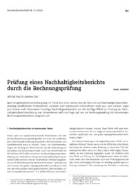 Dokument Prüfung eines Nachhaltigkeitsberichts durch die Rechnungsprüfung