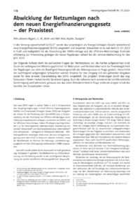 Dokument Abwicklung der Netzumlagen nach dem neuen Energiefinanzierungsgesetz – der Praxistest