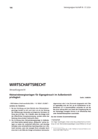 Dokument Kleinwindenergieanlagen für Eigengebrauch im Außenbereich privilegiert