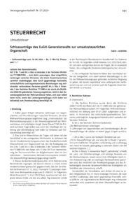 Dokument Schlussanträge des EuGH-Generalanwalts zur umsatzsteuerlichen Organschaft