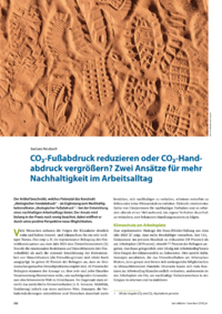 Dokument CO ₂ -Fußabdruck reduzieren oder CO ₂ -Handabdruck vergrößern? Zwei Ansätze für mehr Nachhaltigkeit im Arbeitsalltag