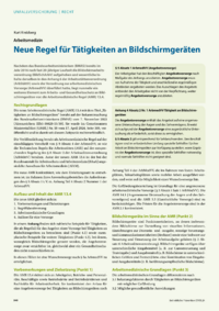 Dokument Neue Regel für Tätigkeiten an Bildschirmgeraten