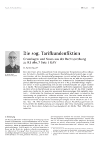 Dokument Die sog. Tarifkundenfiktion