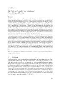 Dokument Das Passiv im Deutschen und Albanischen