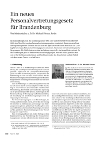 Dokument Ein neues Personalvertretungsgesetz für Brandenburg