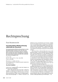 Dokument Innerdienstliche Pflichtverletzung außerhalb der Dienstzeit