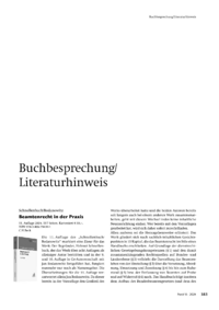 Dokument Schnellenbach/Bodanowitz: Beamtenrecht in der Praxis