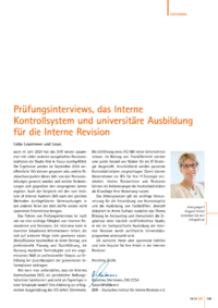 Dokument Prüfungsinterviews, das Interne Kontrollsystem und universitäre Ausbildung für die Interne Revision