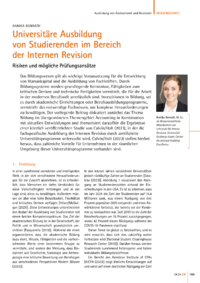 Dokument Universitäre Ausbildung von Studierenden im Bereich der Internen Revision