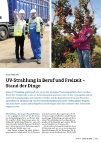 Dokument UV-Strahlung in Beruf und Freizeit–Stand der Dinge