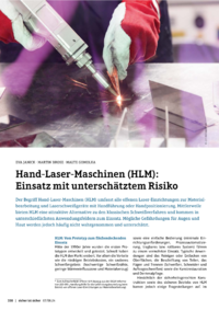 Dokument Hand-Laser-Maschinen (HLM): Einsatz mit unterschätztem Risiko