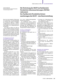 Dokument Die Vertretung der DGUV im Fachbereich Persönliche Schutzausrüstungen (FB PSA) informiert: Der Fachbereich Persönliche Schutzausrüstungen der DGUV – eine Kurzvorstellung