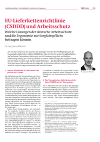 Dokument EU-Lieferkettenrichtlinie (CSDDD) und Arbeitsschutz