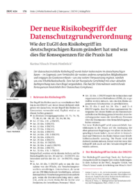 Dokument Der neue Risikobegriff der Datenschutzgrundverordnung