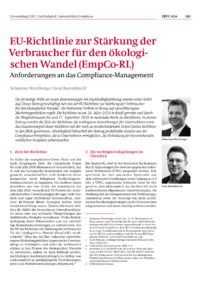 Dokument EU-Richtlinie zur Stärkung der Verbraucher für den ökologischen Wandel (EmpCo-RL)