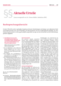 Dokument Aktuelle Urteile: Rechtsprechungsübersicht