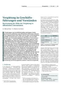 Dokument Vergütung in Geschäftsführungen und Vorständen