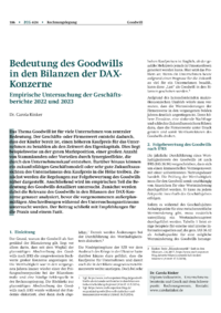 Dokument Bedeutung des Goodwills in den Bilanzen der DAX-Konzerne