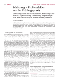 Dokument Schätzung – Problemfelder aus der Prüfungspraxis