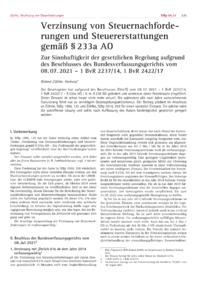 Dokument Verzinsung von Steuernachforderungen und Steuererstattungen gemäß § 233a AO