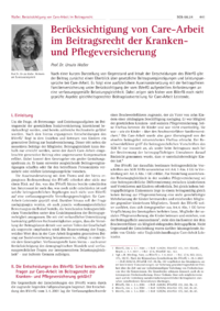Dokument Berücksichtigung von Care-Arbeit im Beitragsrecht der Kranken- und Pflegeversicherung