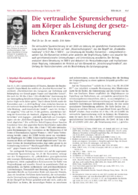 Dokument Die vertrauliche Spurensicherung am Körper als Leistung der gesetzlichen Krankenversicherung